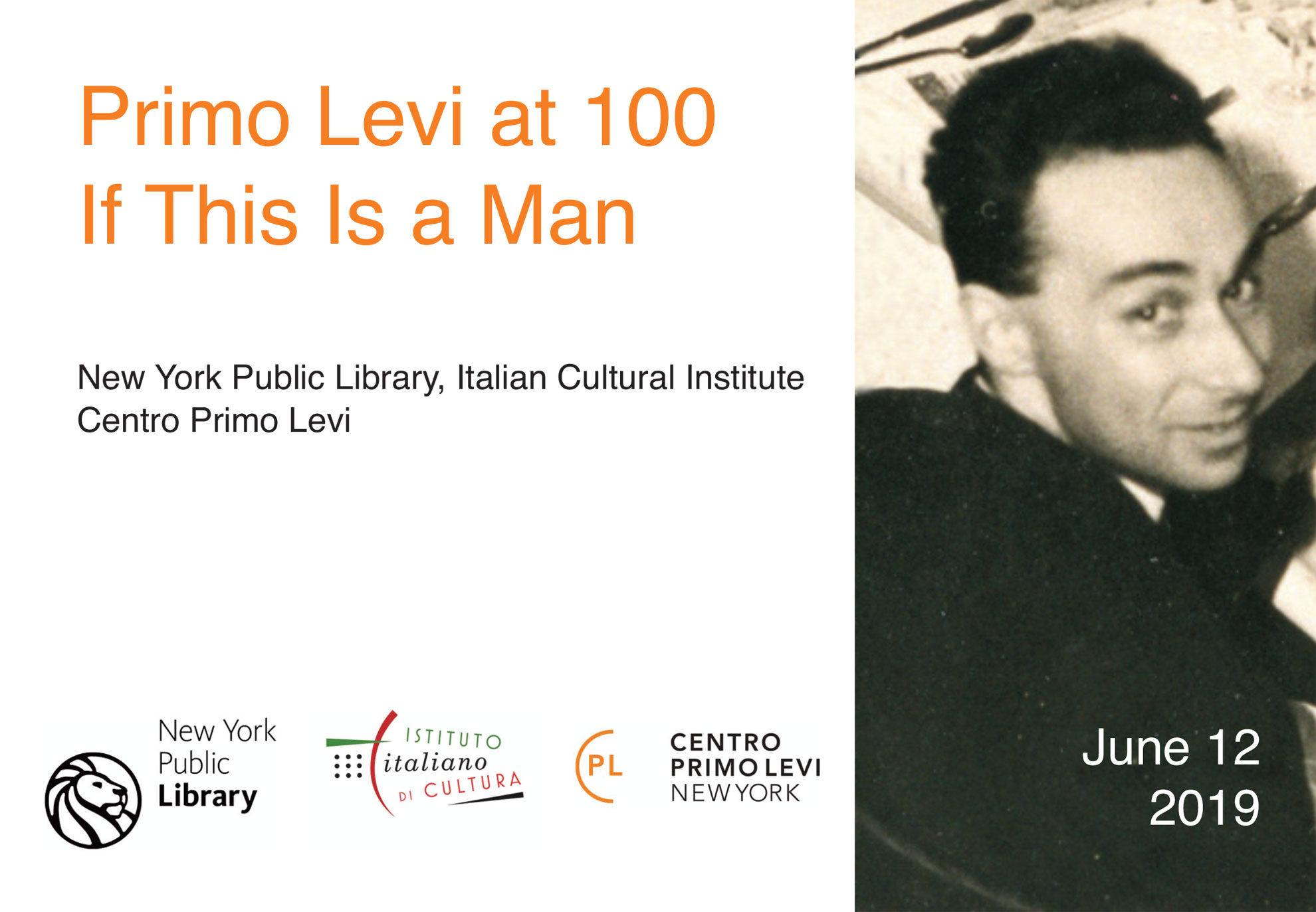 Primo Levi at 100: A Multilanguage Reading - Printed_Matter